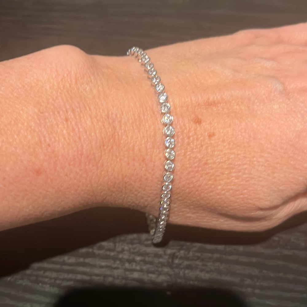 Sterling silver CZ tennis anklet or bracelet size 9